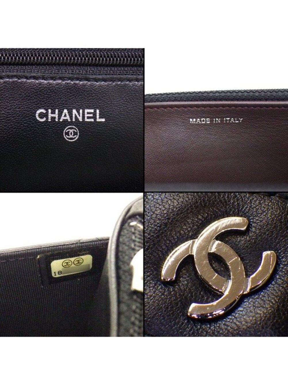 Chanel Shoulder Bag Quilted Classic Chain Wallet Black Bordeaux Lambskin - Picture 7 of 12